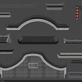 Chinese Traditional Architecture Components With Roof Parts Eaves And Tile Elements