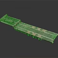 Heavy Duty Flatbed Trailer With Metal Flat Surface And Transport Wheels