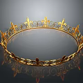 Ornate Golden Crown With Intricate Decorative Patterns For Costume Headwear Accessory