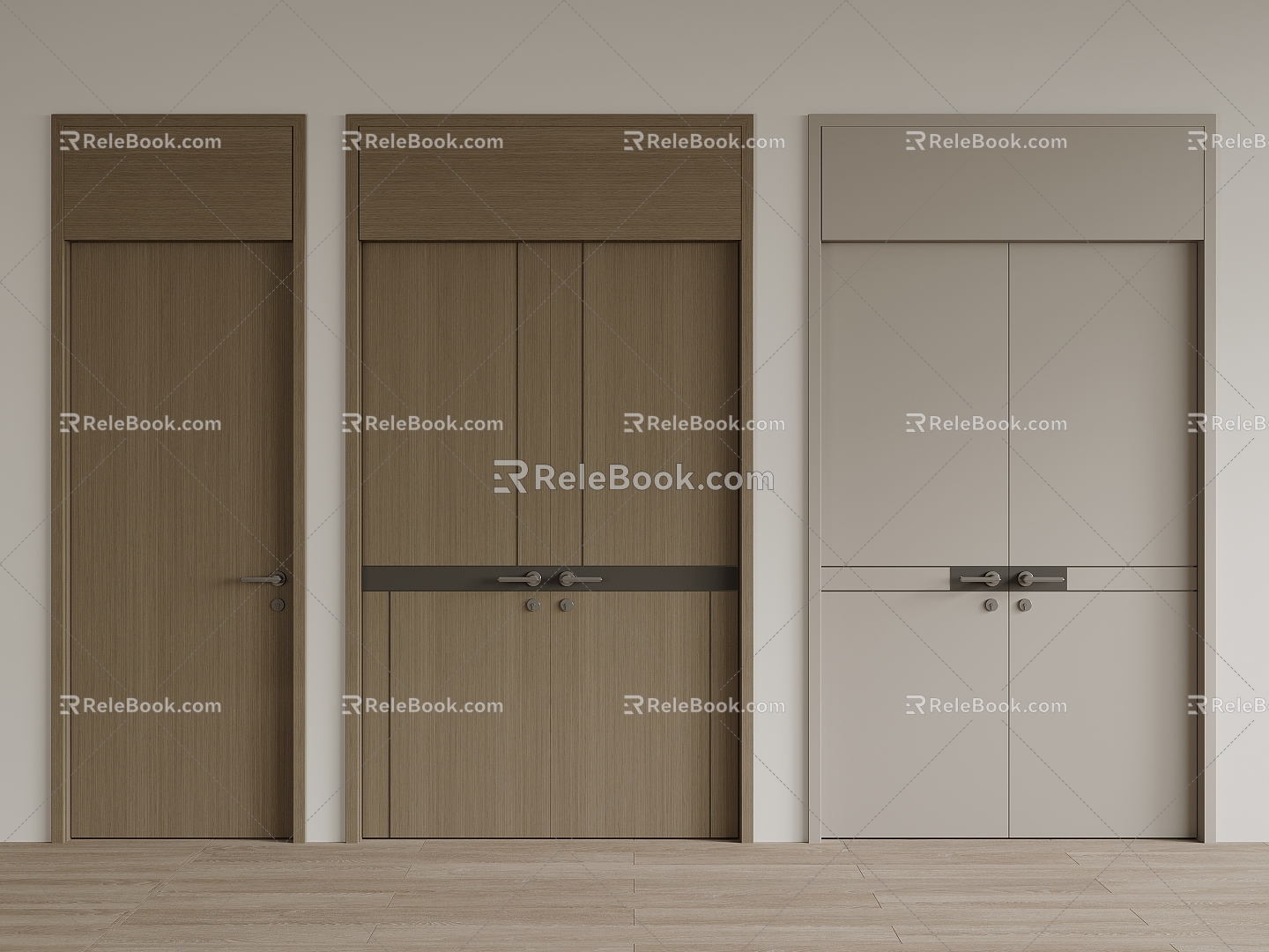 Opposition door with door opening 3d model