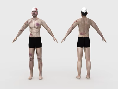 Modern game character patient plague 3d model