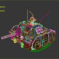 Detailed Military Tank Model With Camouflage Paint Cannon Barrel Tracks And Antenna