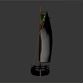 Wooden Boat Model With White Sails Italian Flag And Red Blue Hull Display Design