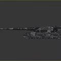 Detailed Modern 3D Tank Model With Armored Plates And Long Cannon Barrel