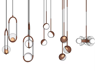 Modern chandelier small chandelier combination 3d model