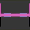 Pink Swing Structure With Two Blue Seats On Reflective Gray Background