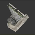 Detailed Miniature Stone Chapel Model With Stone Roof Bell Tower Arched Doorway And Greenery