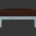 Modern Red Upholstered Bench With Metal Legs And Tufted Surface Design