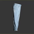 Light Blue Wide Leg Jeans Back View With Pockets Casual Denim Style 3d model