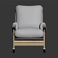 Comfortable Modern Rocking Chair With Light Blue Cushion And Wooden Frame