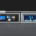 Technology Exhibition Hall With Interactive Digital Screens And Data Visualization Models