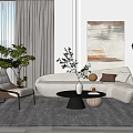 Modern sofa coffee table combination 3d model