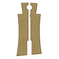 Golden Metal Door Handle With Intricate Carved Characters And Decorative Design