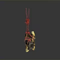 Lego Mechanical Model With Black Red Body Top Long Rods And Yellow Details