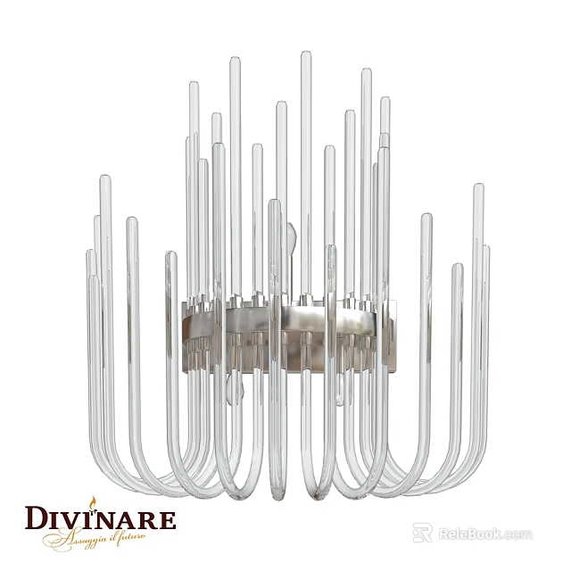 Elegant Modern Wall Light With Transparent Glass Tubes And Metal Base 3d model 
