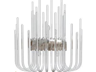Elegant Modern Wall Light With Transparent Glass Tubes And Metal Base 3d model