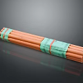 Bundled Orange Drinking Straws Secured With Green Tape For Daily Use