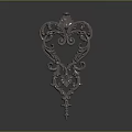 Ornate Decorative Architectural Element With Intricate Scrollwork And Foliate Motifs 3d model