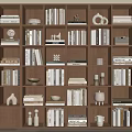 Modern Wooden Bookshelf With Multiple Storage Shelves Books And Decorative Items