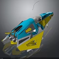 Modern Colorful Aerospace Spacecraft Design With Blue Yellow Gray Structure And Advanced Components