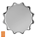 Elegant Silver Round Scalloped Edge Mirror Wall Decor for Home Interior
