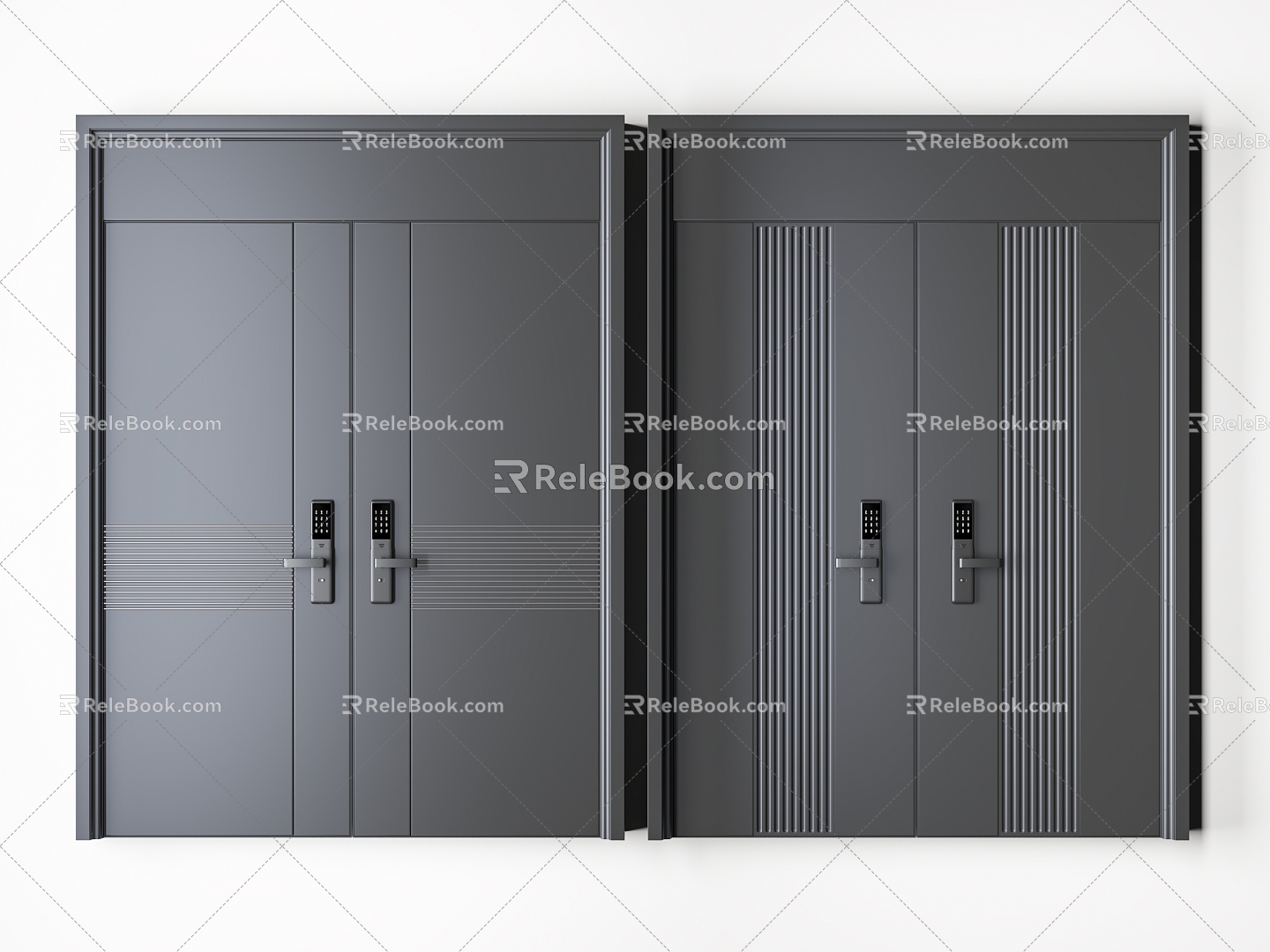 Modern double door 3d model