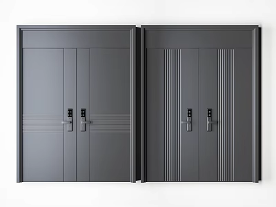 Modern double door 3d model