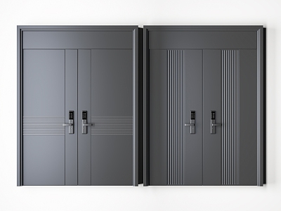 Modern double door 3d model