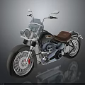 Vintage Motorcycle With Blue Fuel Tank Brown Leather Seat White Rims And Red Brake Calipers