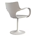 Sleek Minimalist Dining Chair With Curved Armrests Gray Upholstered Seat And Metal Legs