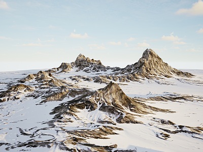 Modern Snow Mountains Terrain Landscape 3d model