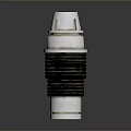 White And Blue Cylindrical Computer Hardware Component With Threaded Design