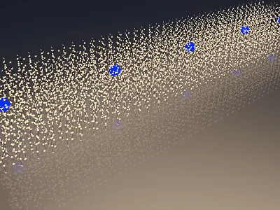 Dense Decorative Lights With Blue Accents And Soft Glow For Interior Decoration 3d model