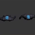 3D Character Design With Blue Hair Armor Costume Back And Front View Details