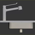 Food Preparation Sink In Stainless Steel With Functional Faucet Design
