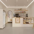 Cozy Modern Dessert Shop Interior With Display Cases And Pastries