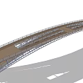 Modern Arch Bridge With Steel Structure And Sleek Railings Design 3d model