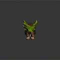 Mythical Game Creature Character With Green Moss Covered Head Orange Mane And Rock Textured Body