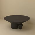 Modern Black Coffee Table With Round Top And Unique Base Design 3d model