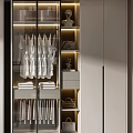 Modern Built in Wardrobe Interior Design With Glass Doors Hanging Clothes Shelves And Lighting