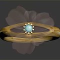 Cute Flower Shaped Daily Use Decorative Item With Pink Petals Blue Stone And Wooden Ring