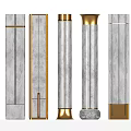 Modern Decorative Columns With Various Designs Marble Texture And Gold Accents