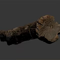 Wood And Stone Handcrafted Decorative Piece Featuring Natural Texture And Artisan Carvings