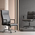 Sleek Black Leather Office Chairs With Modern Designer Style And Rolling Wheels