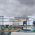 Space-themed children's activity area 3d model