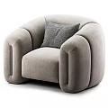 Green Velvet Single Sofa With Rounded Armrests And Metal Strip Accents And Gray Geometric Pillow