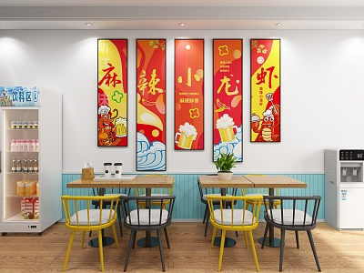 Food propaganda painting decorative painting snacks dining decorative painting crayfish table water dispenser cold drink model