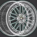 Car Wheel With BOSS Logo Modern Black Spokes And Chrome Rim Design