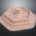 Hexagonal Multi Tiered Stone Garden Fountain Ornament With Circular Top Tier