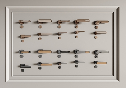 Modern door handle combination 3d model